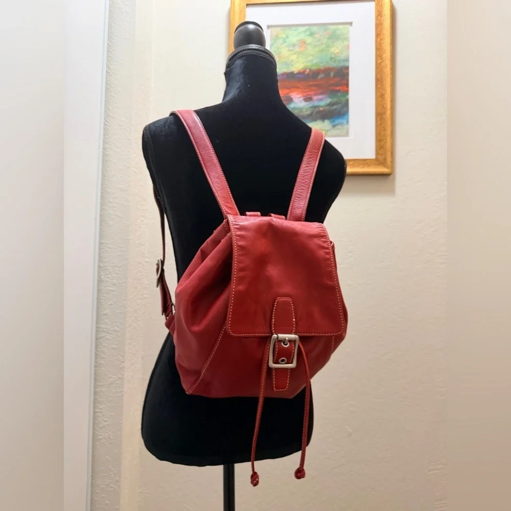 Vintage Coach Legacy Drawstring Leather Backpack dark red leather Style #9569 - Picture 1 of 15